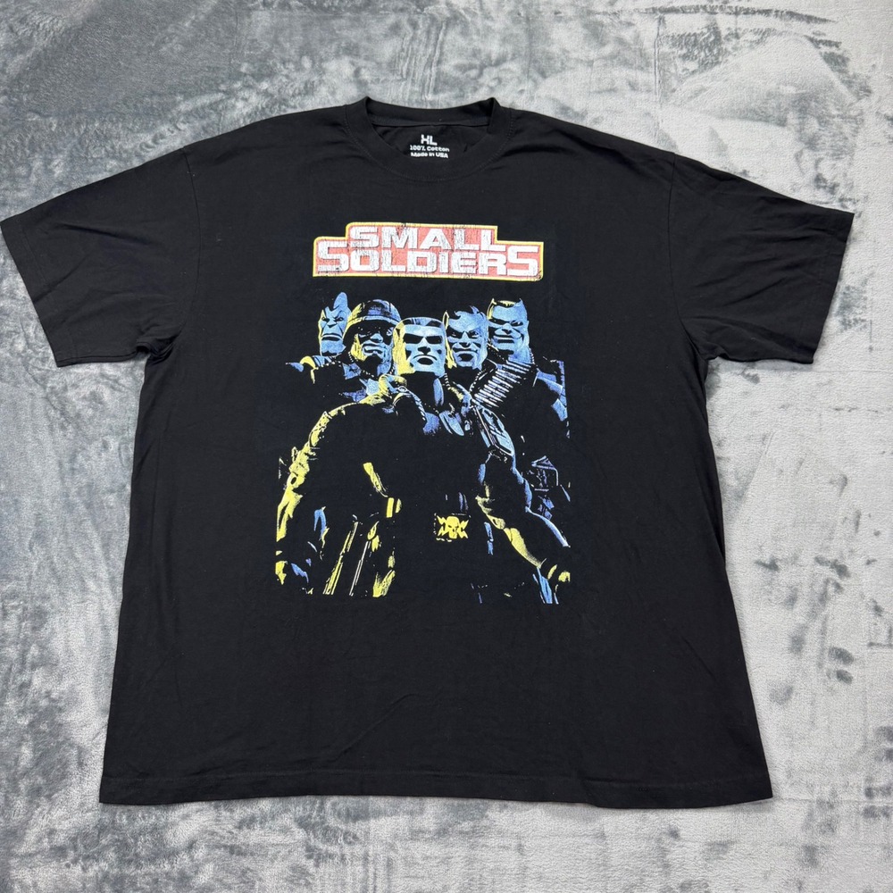 Small Soldiers Movie Graphic T-Shirt Mens XL Black Commando Elite 90s Retro USA
